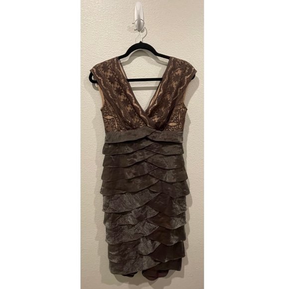 ADRIANNA PAPELL A-Line Ruffle Cockatil Dress - Picture 3 of 7